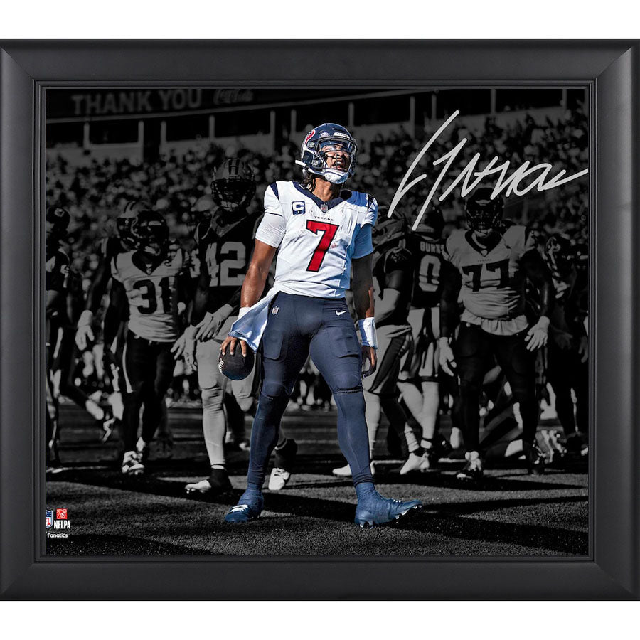 Pre-Order: C.J. Stroud Signed "TD Scream" 11 x 14 Photograph - Houston Texans - Framed (Fanatics)