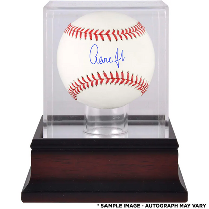 Aaron Judge Signed New York Yankees Baseball and Mahogany Display Case (Fanatics)