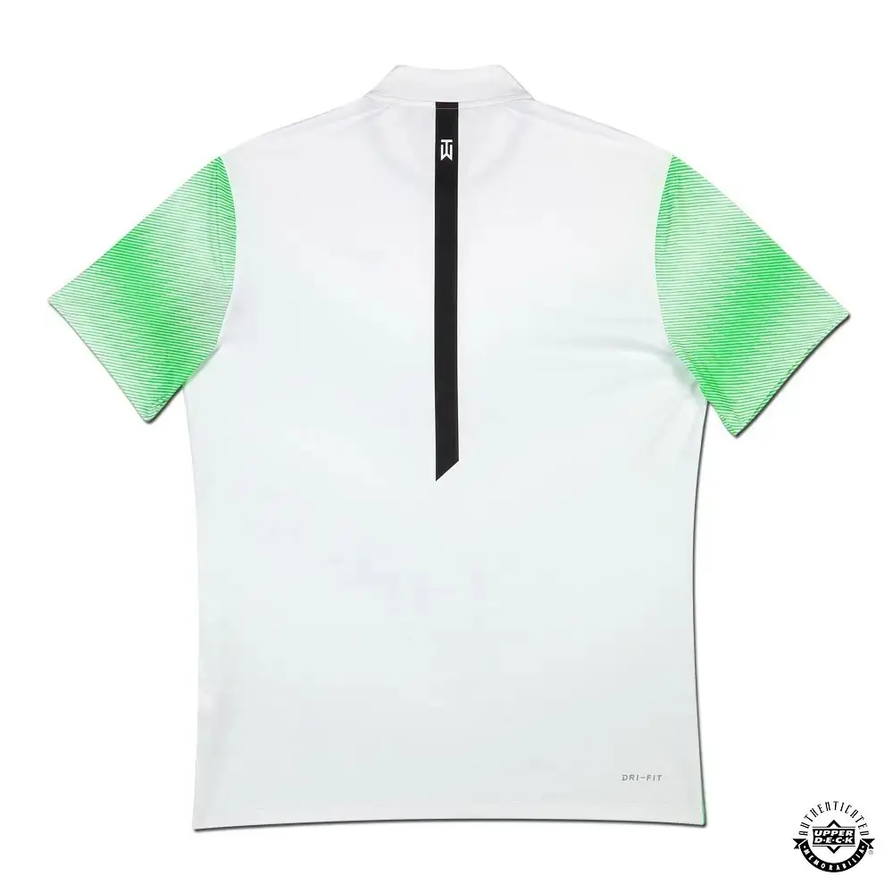 Tiger Woods Signed Nike White & Green Strike Golf Shirt LE/25 (Upper Deck)