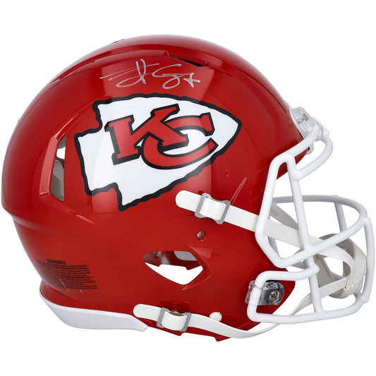 Travis Kelce Signed Kansas City Chiefs Riddell Speed Authentic Helmet (Fanatics)