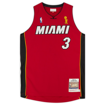 Dwyane Wade Signed Red Miami Heat NBA Finals Mitchell & Ness Authentic Team Jersey (Fanatics)
