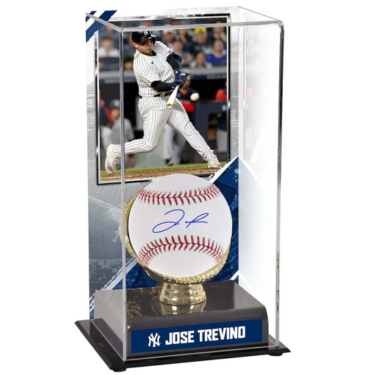 Jose Trevino Signed New York Yankees  Baseball with Sublimated Gold Glove Display Case (Fanatics)