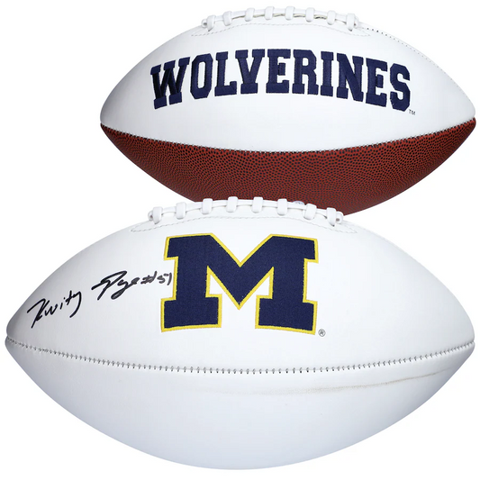 Kwity Paye Michigan Wolverines Signed White Panel Football (Fanatics)