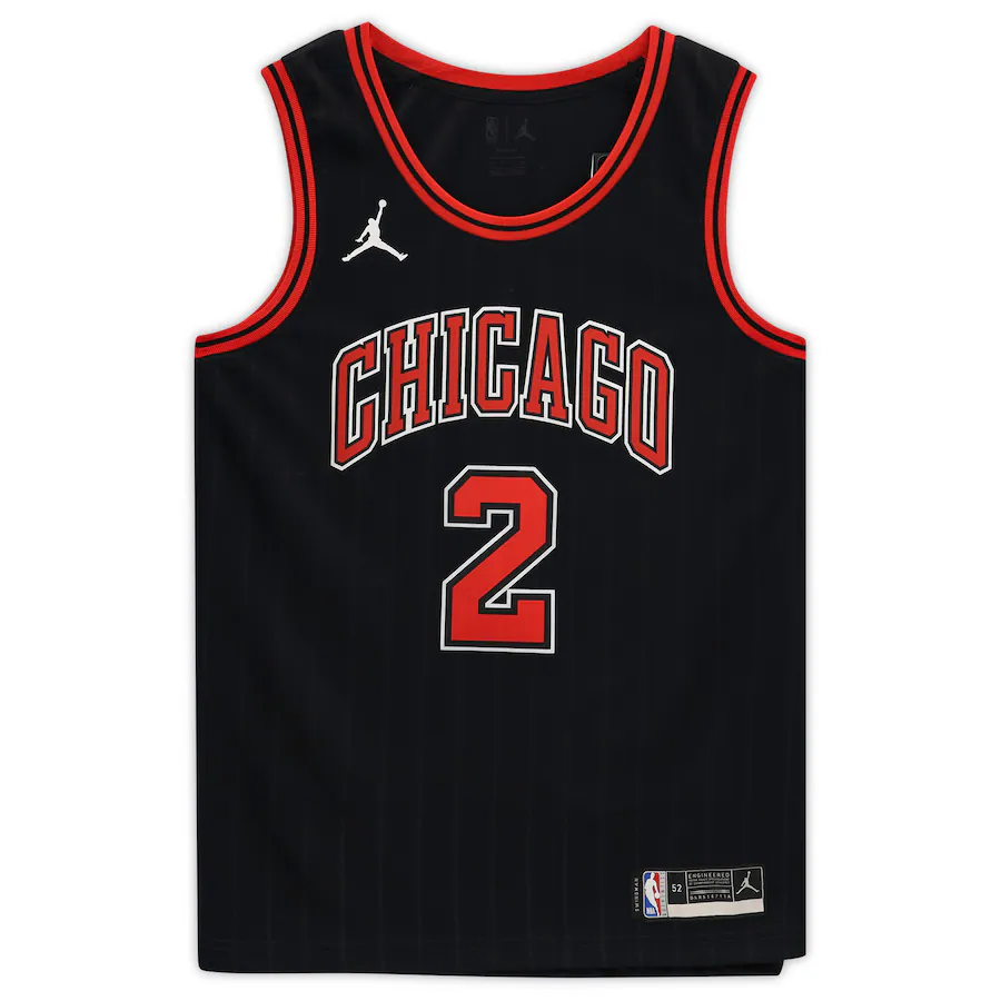 Lonzo Ball Signed Chicago Bulls  Jordan Brand 2021-22 Black Statement Swingman Jersey (Fanatics)