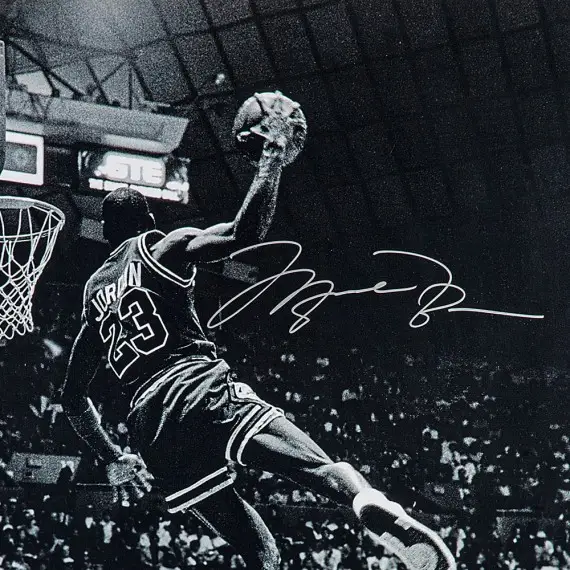 Michael Jordan Signed  “Frozen in Time” 30 x 40 (Upper Deck