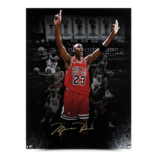 Michael Jordan Signed 6 Banners Print LE/98 (Upper Deck)