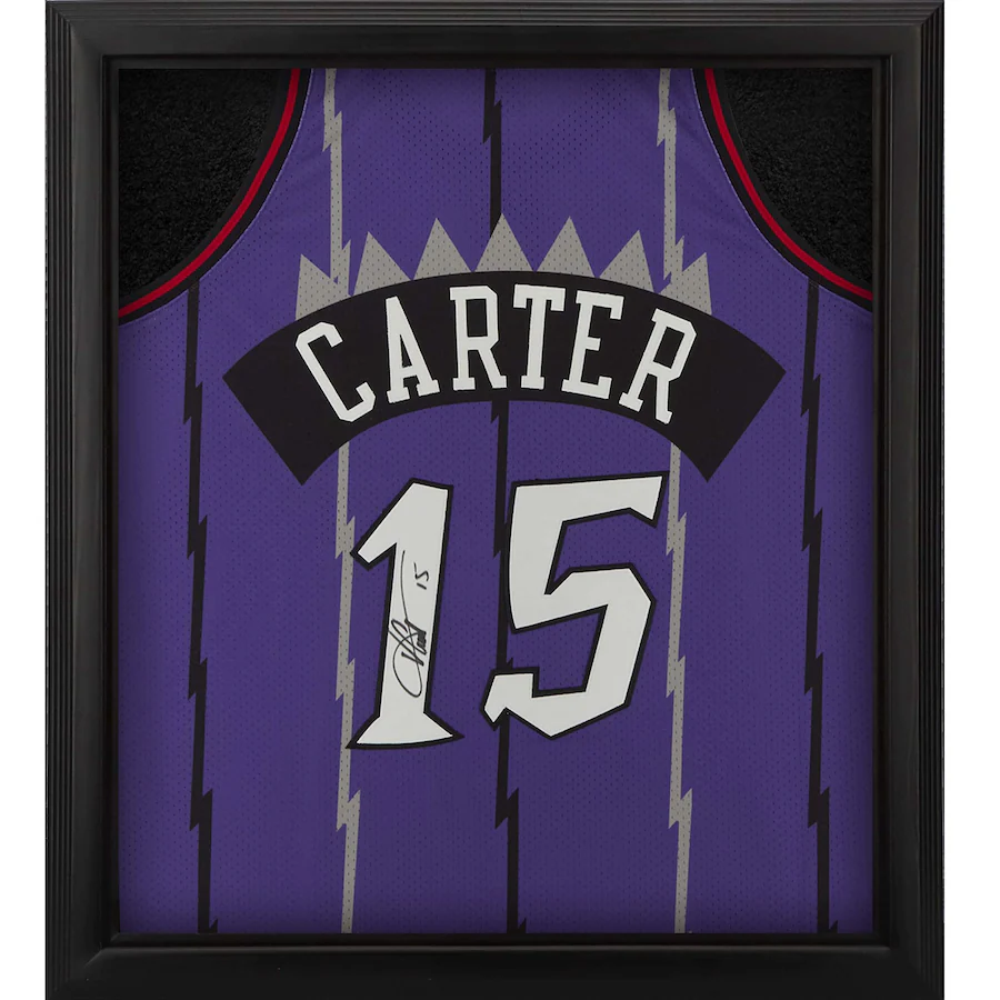 Vince Carter Signed Toronto Raptors  Framed Mitchell & Ness Purple 1998-99 Authentic Jersey Shadowbox (Fanatics)