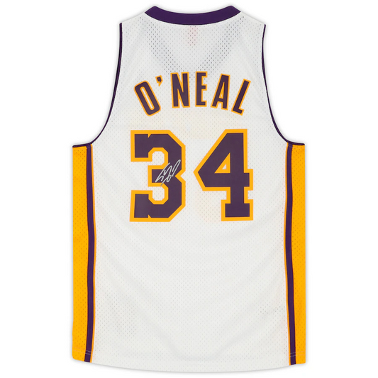 Shaquille O'Neal Signed Los Angeles Lakers  White Mitchell & Ness 2002-2003 Swingman Jersey (Fanatics)