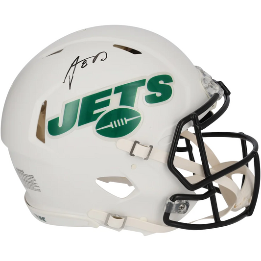 Aaron Rodgers Signed New York Jets Riddell Flat White Speed Authentic Helmet (Fanatics)