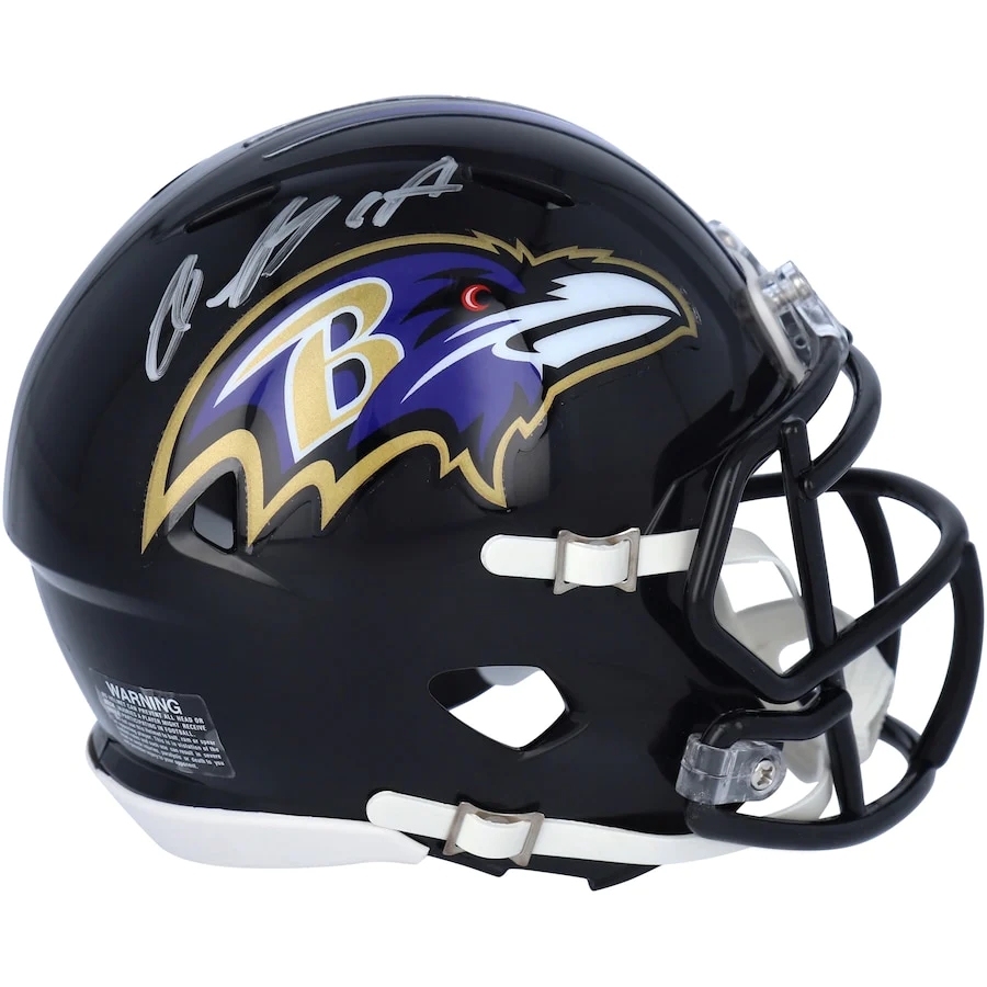 Rashod Bateman Signed Baltimore Ravens Riddell Speed Mini Helmet (Fanatics)