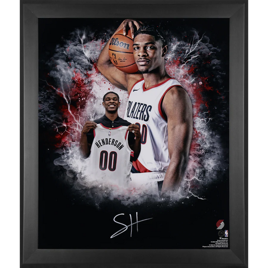 Scoot Henderson Signed Portland Trail Blazers  Framed 20" x 24" 2023 NBA Draft In Focus Photograph (Fanatics)
