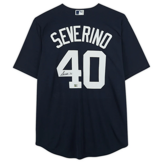 Luis Severino Signed New York Yankees  Majestic Navy Replica Jersey (Fanatics)