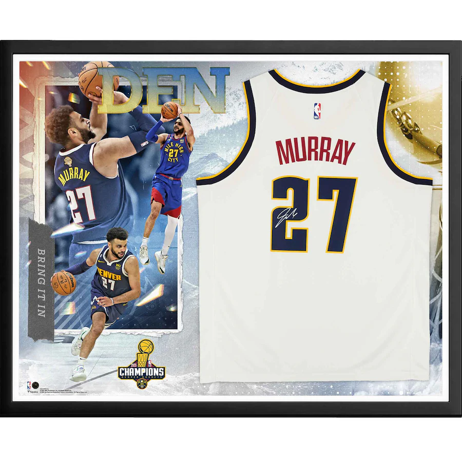 Jamal Murray Signed Denver Nuggets  2023 NBA Finals Champions Framed White Nike Association Swingman Jersey Collage (Fanatics)