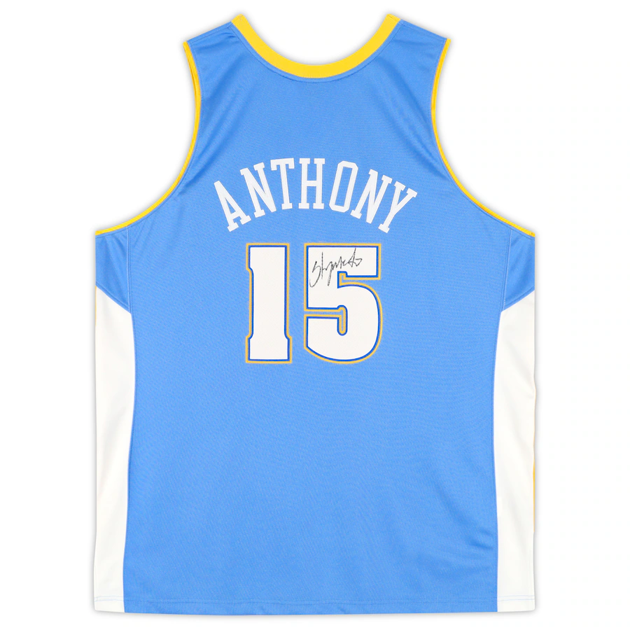 Carmelo Anthony Signed Denver Nuggets  Light Blue Mitchell & Ness 2003-2004 Authentic  Jersey (Fanatics)