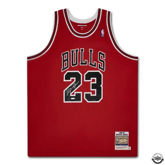 Michael Jordan Signed 1986-87 Chicago Bulls Red Authentic Mitchell & Ness Jersey (Upper Deck)