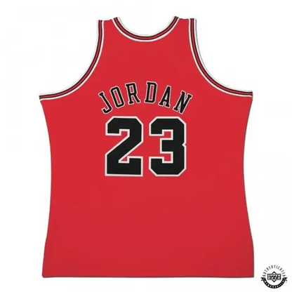 Michael Jordan Signed 1997-98 Chicago Bulls Red With NBA Finals Patch Authentic Mitchell & Ness Jersey (Upper Deck)