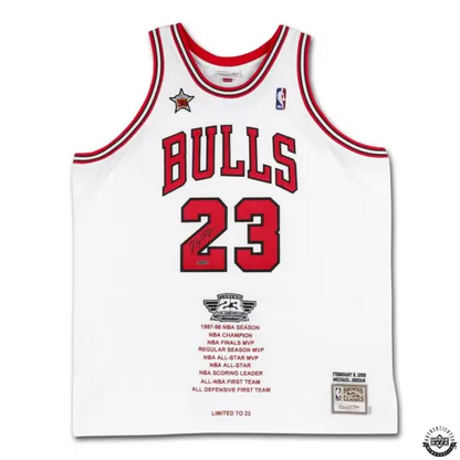 Michael Jordan Signed  & Embroidered 1998 NBA All-Star Game Chicago Bulls Mitchell & Ness Jersey 25th Anniversary (Upper Deck)