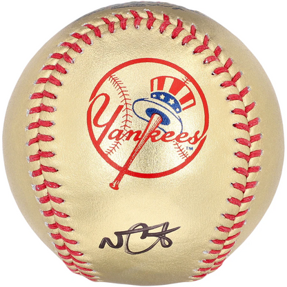 Nestor Cortes Jr. Signed New York Yankees  Gold Leather Baseball (Fanatics)