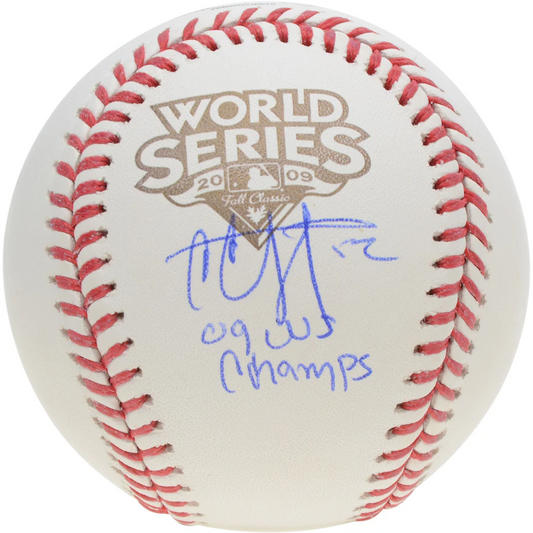 CC Sabathia Signed New York Yankees 2009 World Series Logo Baseball with "09 WS Champs" Inscription (Fanatics)