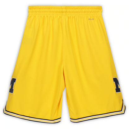 Chris Webber Michigan Wolverines Signed Jordan Brand Maize Replica Basketball Shorts(Fanatics)