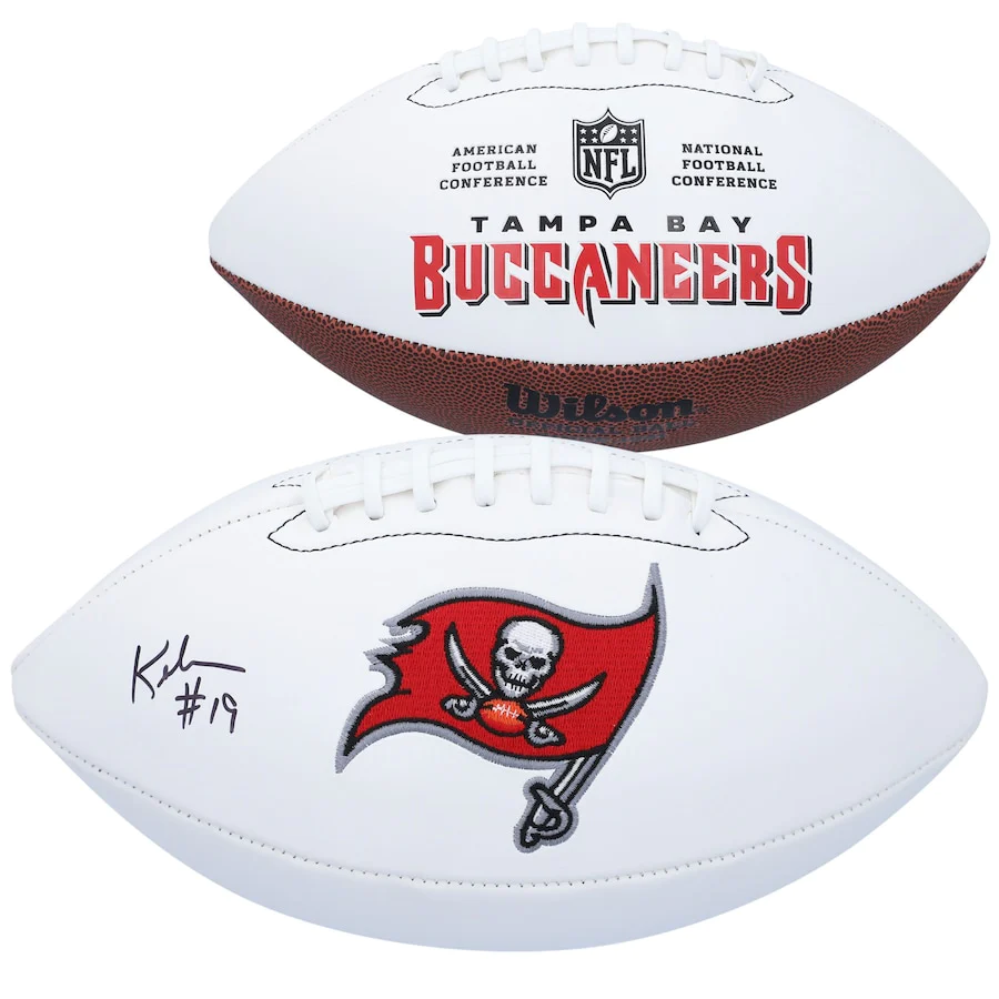 Keyshawn Johnson Signed Tampa Bay Buccaneers White Panel Football (Fanatics)