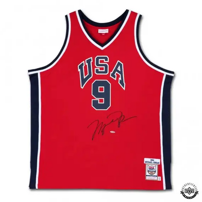 Michael Jordan Signed 1984 Team USA Red Authentic Mitchell & Ness Jersey (Upper Deck)