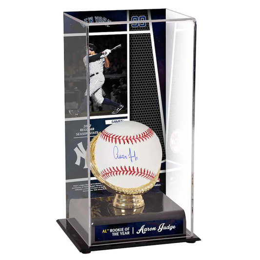 Aaron Judge Signed New York Yankees  Baseball and 2017 Rookie of the Year Sublimated Display Case with Image (Fanatics)