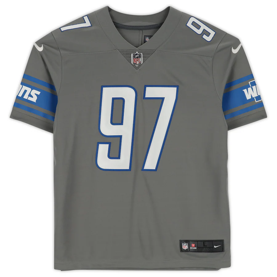 Aidan Hutchinson Signed Detroit Lions Silver Nike Limited Jersey (Fanatics)