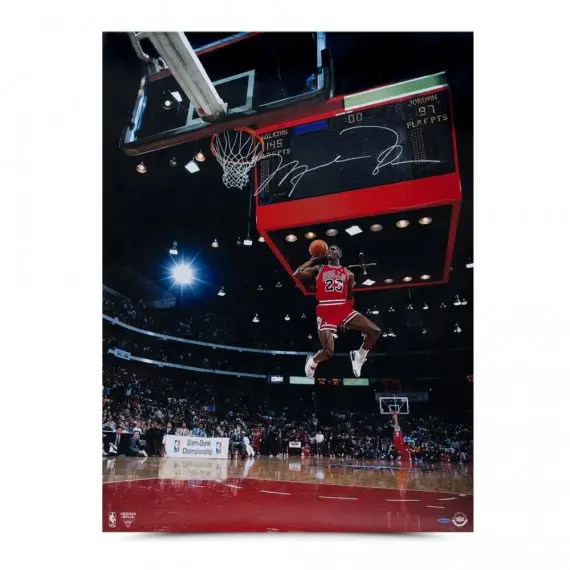 Michael Jordan Signed  88’ Scoreboard Dunk Photo 30 x 40  (Upper Deck)