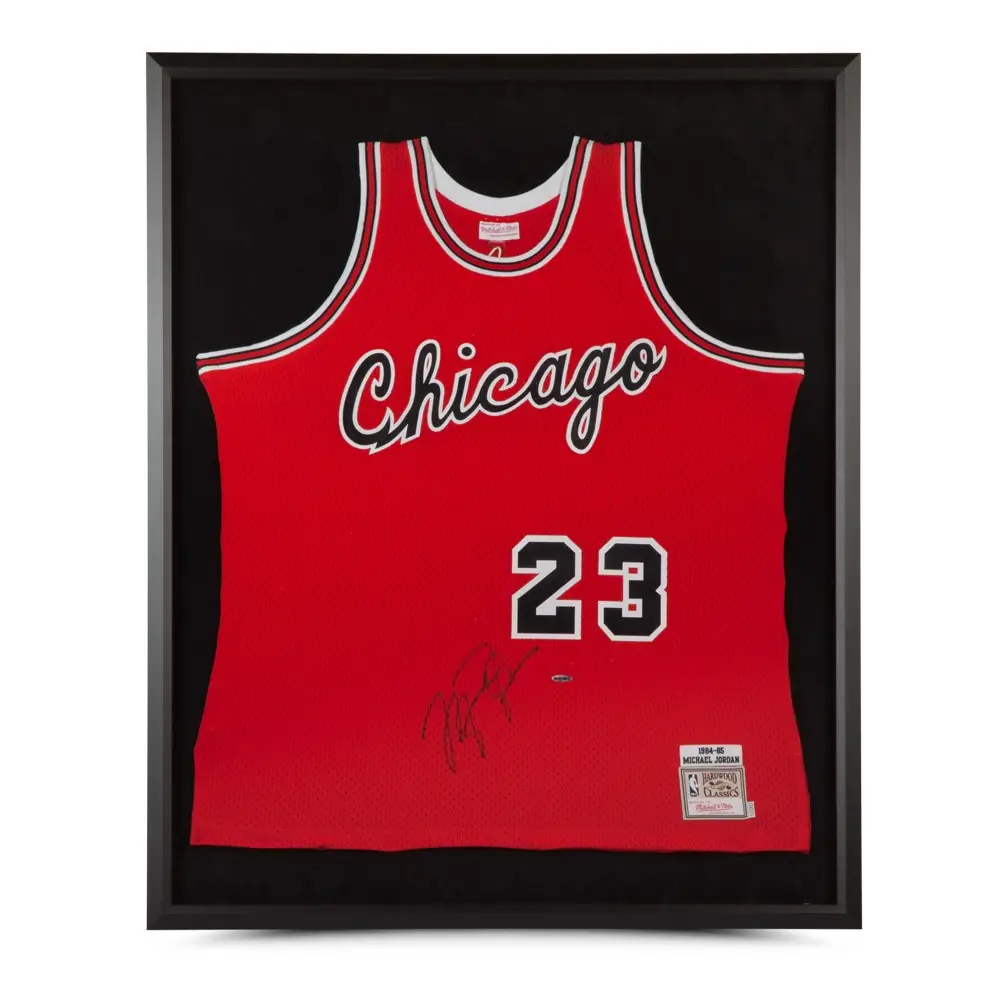 Michael Jordan Signed 1984-85 Chicago Bulls Rookie Jersey M&N - Framed (Upper Deck)