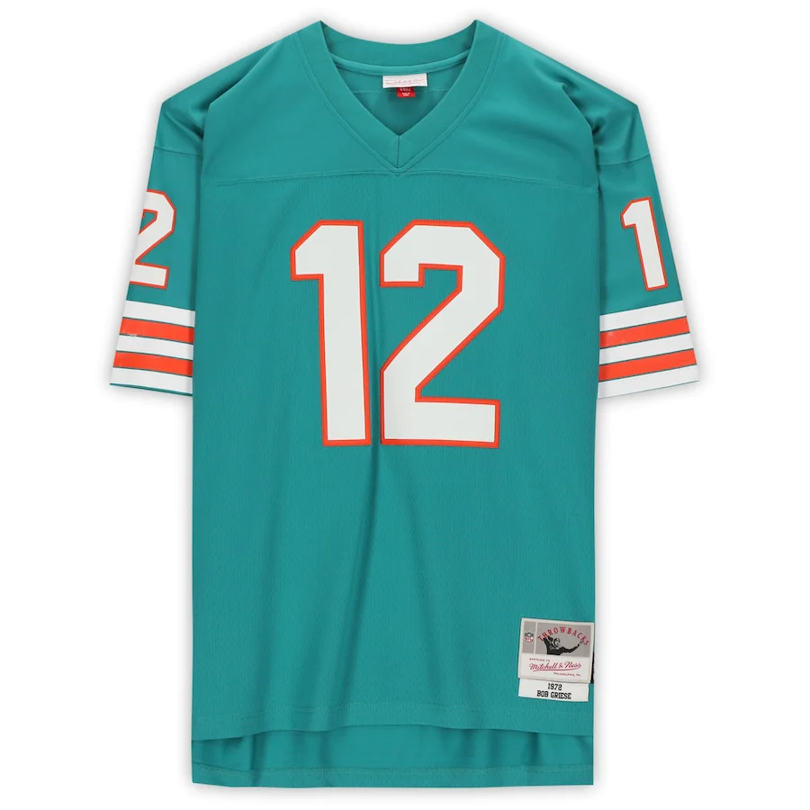 Bob Griese Signed Miami Dolphins Mitchell & Ness Replica Jersey with "HOF 90" Inscription (Fanatics)