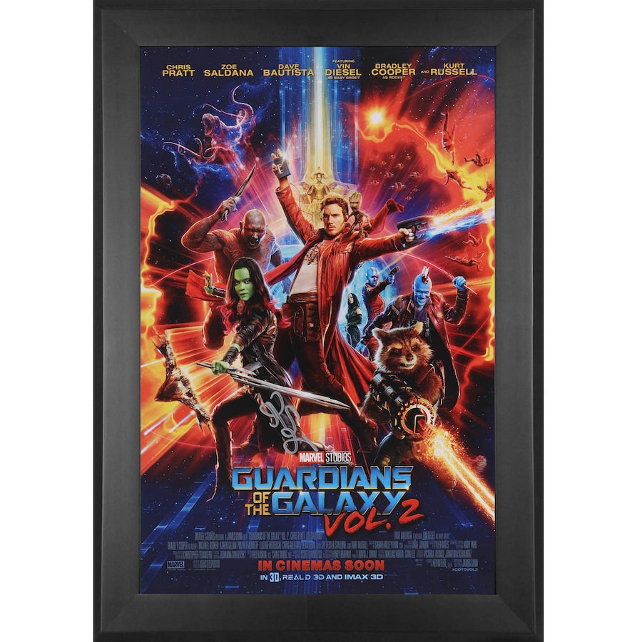 Zoe Saldana Guardians of the Galaxy Volume 2 Autographed 11" x 17" Movie Poster - Framed (Fanatics)